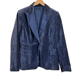 Elie Tahari Classic Blue Velvet Blazer Single Snap Closure, Women’s Size 10